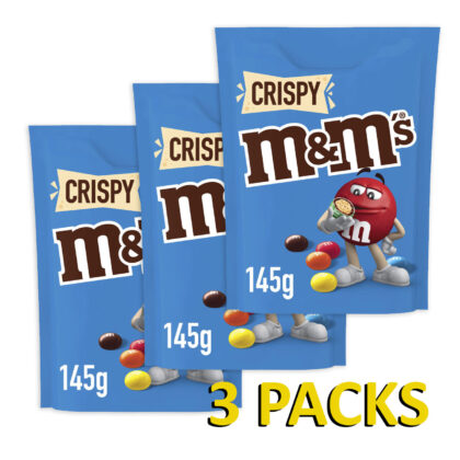 3 Packs of M&M’s Crispy Chocolate Bag Medium 145g